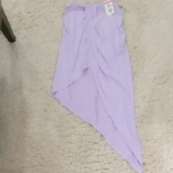 Wildfox Lavender Asymmetrical Wrap Midi Skirt w ruching detail  size XS NWT - Picture 1 of 2